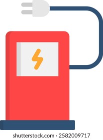 Charging Station Icon Flat Vector Illustration