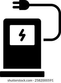 Charging Station Icon Glyph Vector Illustration