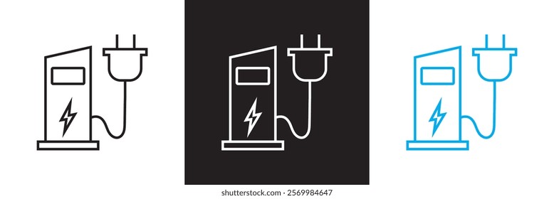 Charging station icon . isolated on white and black background. vector illustration. EPS 10
