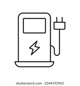 Icono de la estación de carga. icono de Vector aislado.