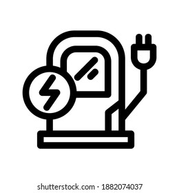 Icono de la estación de carga o logotipo símbolo de signo aislado ilustración vectorial - iconos vectoriales de estilo negro de alta calidad
