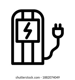 Symbol für Chargierstation oder Logo einzeln auf Zeichenzeichen, Vektorgrafik - hochwertige Vektorsymbole in schwarzem Stil

