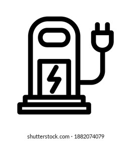 Icono de la estación de carga o logotipo símbolo de signo aislado ilustración vectorial - iconos vectoriales de estilo negro de alta calidad
