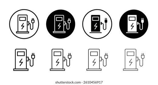 Charging station icon logo set vector