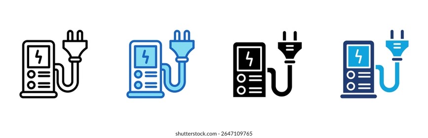 Icono de estación de carga Multi Style Ilustración vectorial