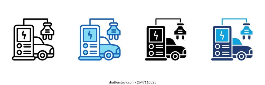 Charging Station icon Multi Style Vector Illustration