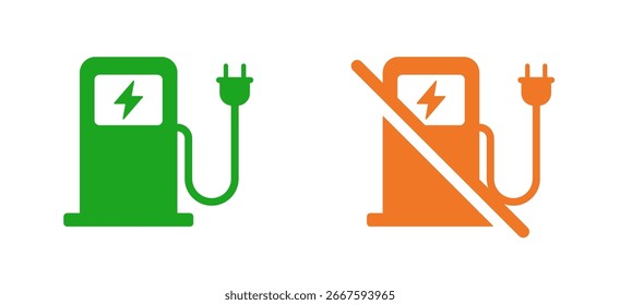 Charging station icon and charging station off.