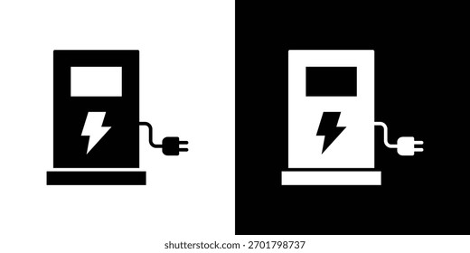 Icono de estación de carga, estilo plano simple. para diseños ui o ux