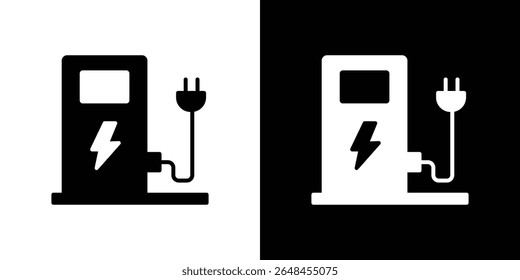 Charging station icon symbol collection. Flat vector stock illustration.