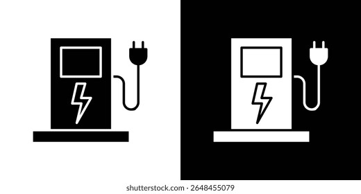 Charging station icon symbol collection. Flat vector stock illustration.