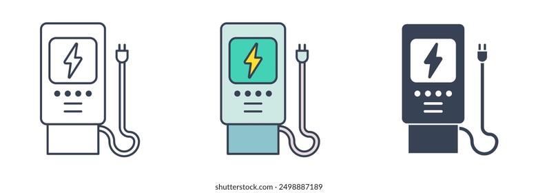 Charging station icon symbol vector illustration isolated on white background