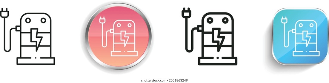 charging station icon. Thin Linear, Regular and Button Style Design Isolated On White Background