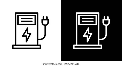 Charging station icon in trendy line design