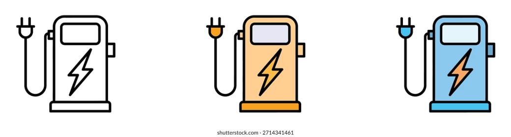 Charging station icon vector. clean sustainable transportation and renewable energy symbol. vector illustration.