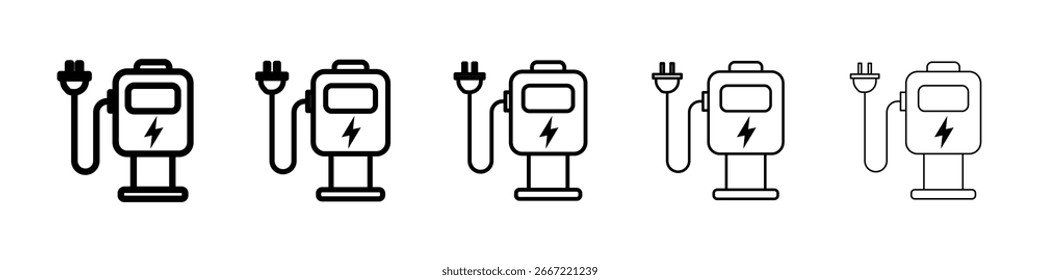 Charging station icon vector collection. EPS 10