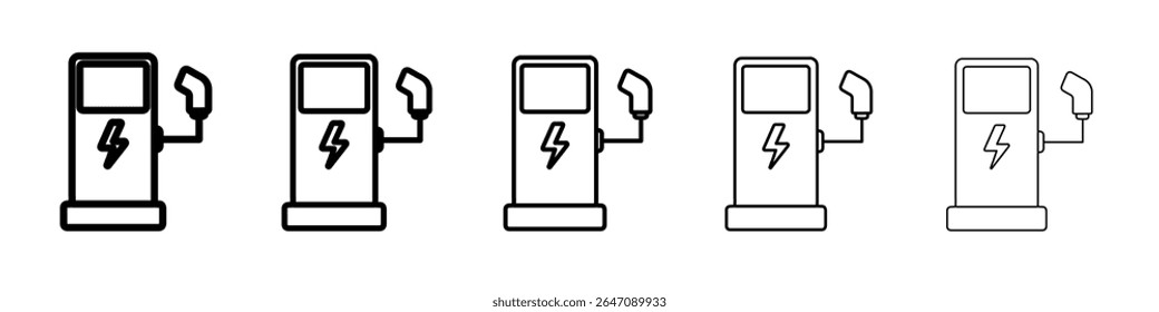 charging station icon vector outline symbol or illustration