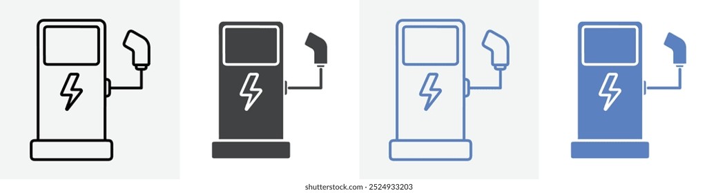 charging station icon vector set use for web