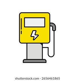 charging station icon with white background vector stock illustration