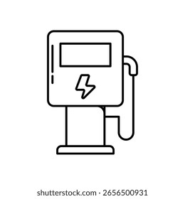 charging station icon with white background vector stock illustration
