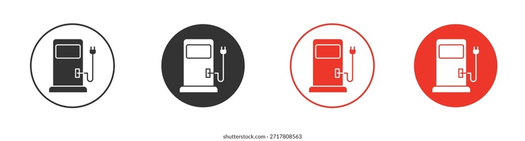 Iconos de estación de carga simple Ilustración vectorial de silueta plana