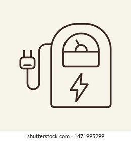 Charging station line icon. Electricity, power, battery. Fuel concept. Can be used for topics like electro car, ecology, transportation