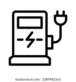 charging station line icon illustration vector graphic. Simple element illustration vector graphic, suitable for app, websites, and presentations isolated on white background