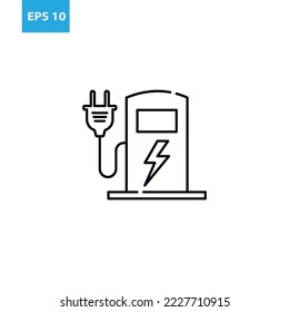 Charging station line icon Vector illustration