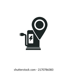 Charging station locations for electric vehicles icon isolated on white background