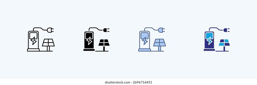 Estación de carga Icono múltiple Ilustración Vector