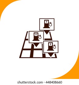 Charging station sign. Brown icon on white background