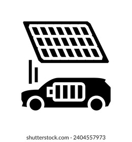 charging station solar panel glyph icon vector. charging station solar panel sign. isolated symbol illustration