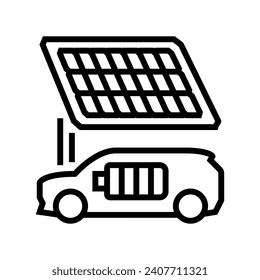 charging station solar panel line icon vector. charging station solar panel sign. isolated contour symbol black illustration
