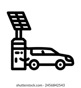charging station solar panel line icon vector. charging station solar panel sign. isolated contour symbol black illustration