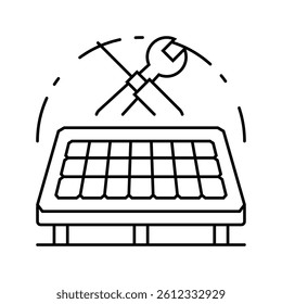 charging station solar panel line icon vector. charging station solar panel sign. isolated contour symbol black illustration