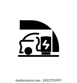 charging station solid icon vector design good for website and mobile app