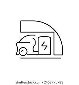 charging station thin outline icon vector design good for website and mobile app