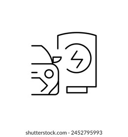 charging station thin outline icon vector design good for website and mobile app