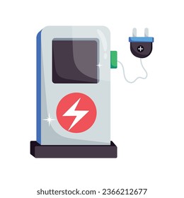 Charging station vector colorful stickers Icon Design illustration. EPS 10 File