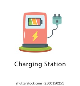 Charging Station Vector Flat Icon Design illustration Symbol on White background EPS 10 File 