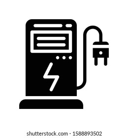 Charging station vector illustration, Future technology solid design icon