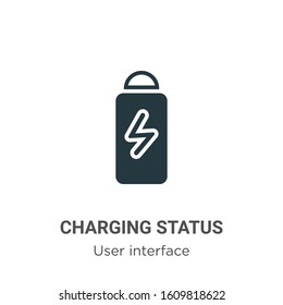 Charging status glyph icon vector on white background. Flat vector charging status icon symbol sign from modern user interface collection for mobile concept and web apps design.