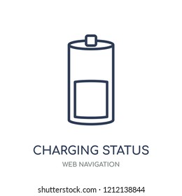 Charging status icon. Charging status linear symbol design from Web navigation collection. Simple outline element vector illustration on white background.