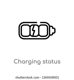 charging status vector line icon. Simple element illustration. charging status outline icon from user interface concept. Can be used for web and mobile