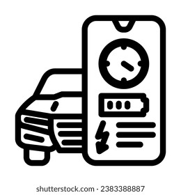 charging time electric line icon vector. charging time electric sign. isolated contour symbol black illustration