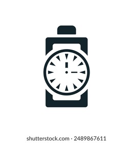 Ladezeit-Symbol: Eine Vektorillustration in monochrom, vollständig ausgefüllt dargestellt.