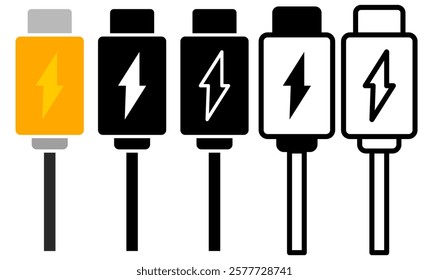 charging usb icon, simple flat style, pictogram logo symbol vector illustration, isolated on white for mobile app