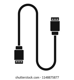 Charging vape cable icon. Simple illustration of charging vape cable vector icon for web design isolated on white background