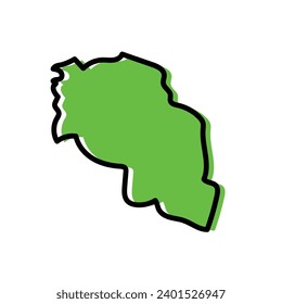 Chari-Baguirmi region of Chad vector map illustration.