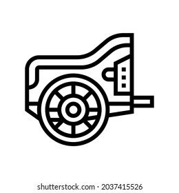 chariot ancient greece line icon vector. chariot ancient greece sign. isolated contour symbol black illustration