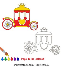 Chariot to be colored, the coloring book for preschool kids with easy educational gaming level.